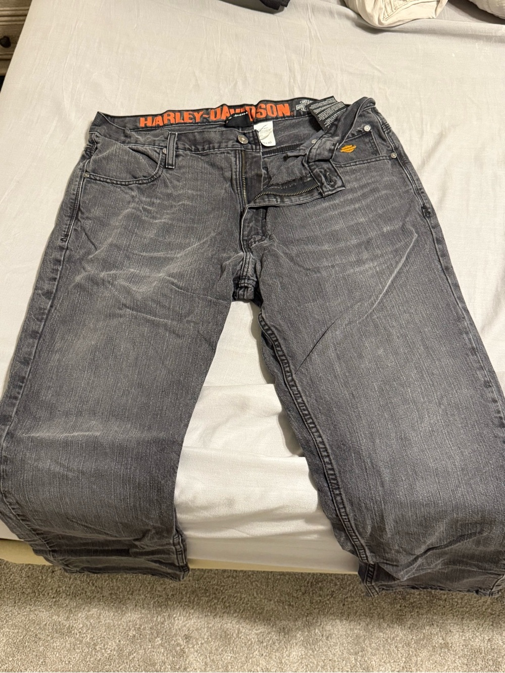 Harley-Davidson Men's Gray Denim Jeans
